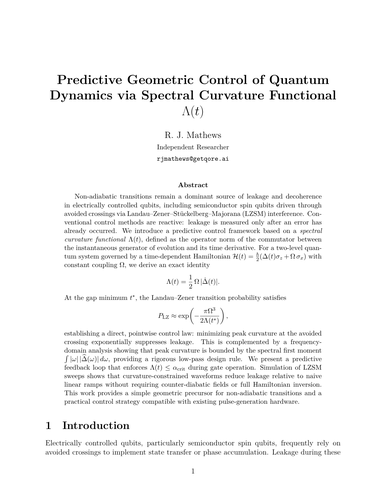 Quantum Dynamics Spectral Curvature